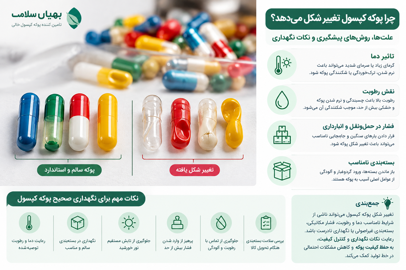 چرا پوکه کپسول تغییر شکل می‌دهد؟ علت‌ها، روش‌های پیشگیری و نکات نگهداری